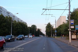 Проезжая часть по улице Шипиловская