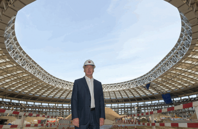 Сергей Собянин посетил стадион «Лужники», где сейчас идет реконструкция